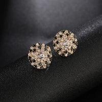 Boucles D'oreilles Clips Rondes Noir Et Cristal