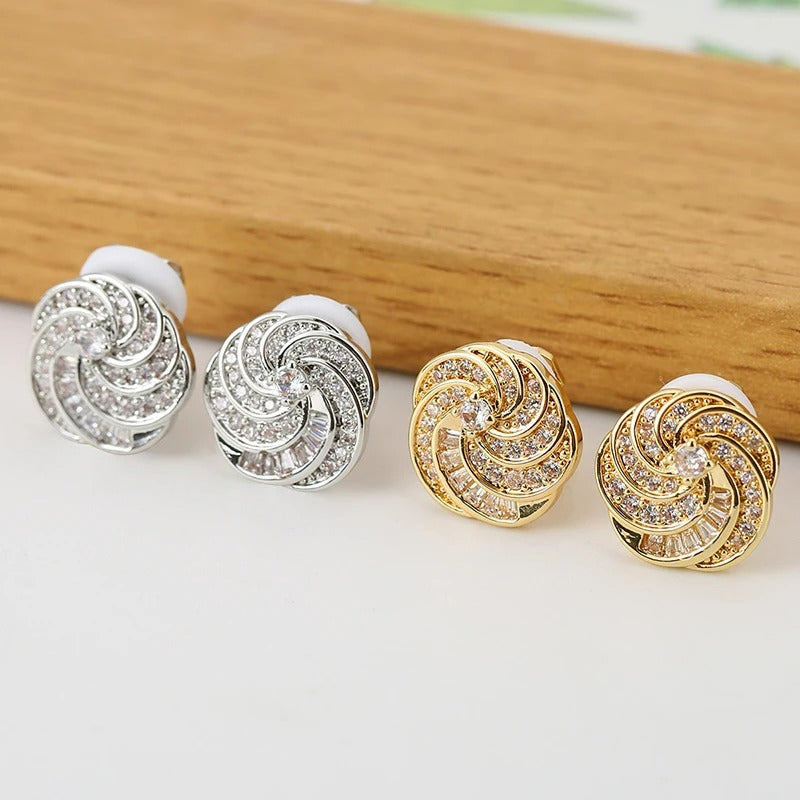 Boucles D'oreilles Clips Spirale Cristal Chic
