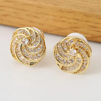 Boucles D'oreilles Clips Spirale Cristal Chic