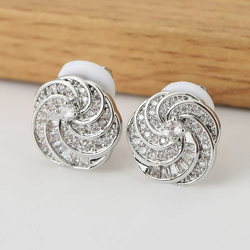Boucles D'oreilles Clips Spirale Cristal Chic