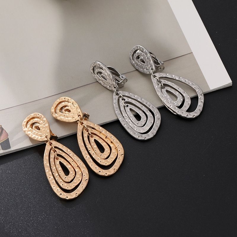 Boucles D'oreilles Clips Trio Gouttes