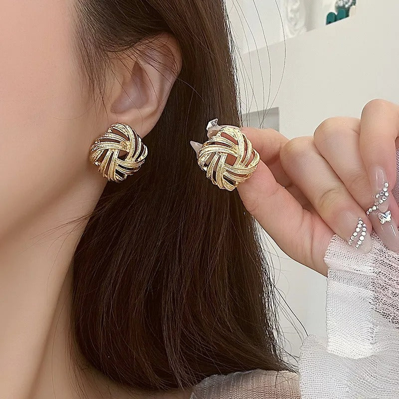 Boucles D’oreilles Clips Vintage Dorée Élégance