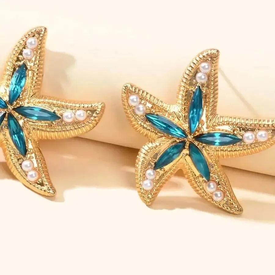 Boucles d'Oreilles Coquillage Étoile Verte