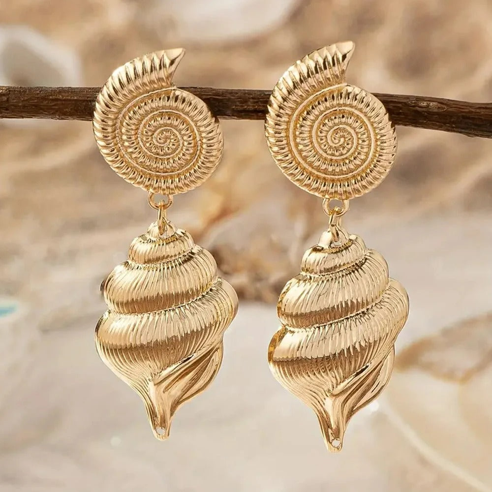 Boucles d'Oreilles Coquillage Océan Pendante Image
