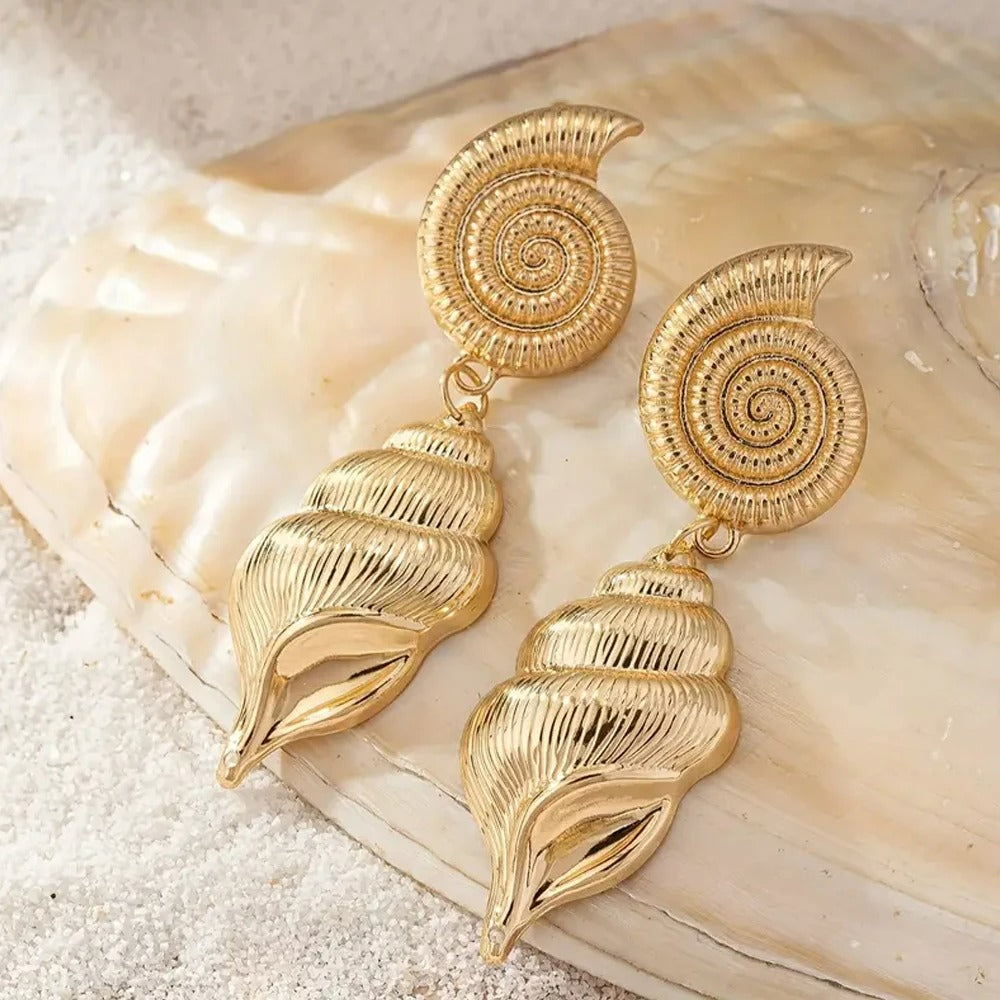 Boucles d'Oreilles Coquillage Océan Pendante