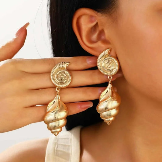 Boucles d'Oreilles Coquillage Océan Pendante