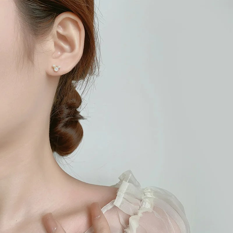 Boucles D'oreilles Fillette Strass Étincelantes