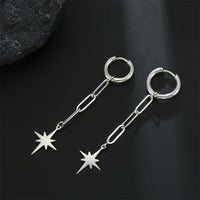 Boucles D'Oreilles Pendantes Originales Étoile Acier Inoxydable