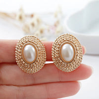 Boucles d'Oreilles Clip Confort Perles Ovales