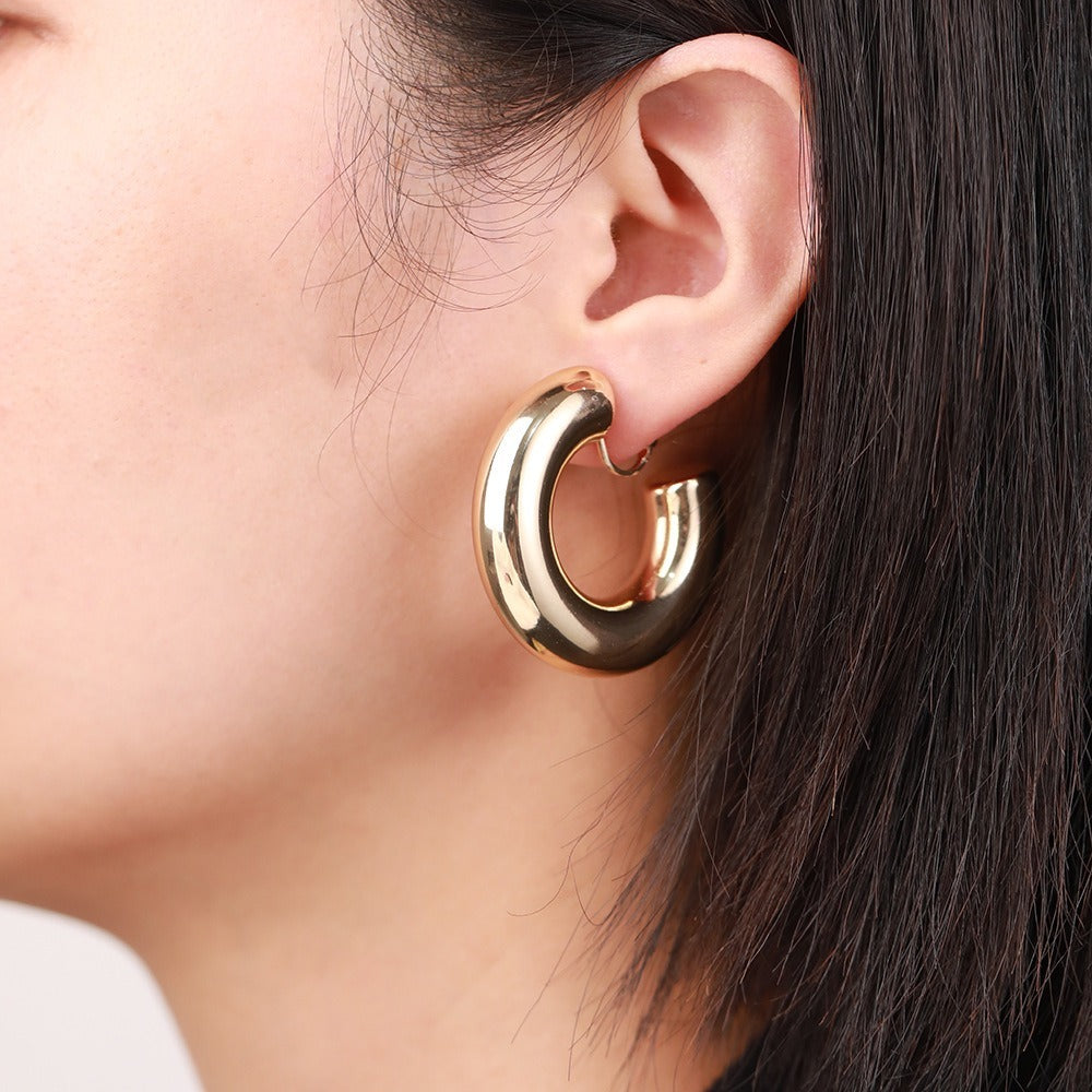 Boucles D'oreilles Clips Créoles Dorées