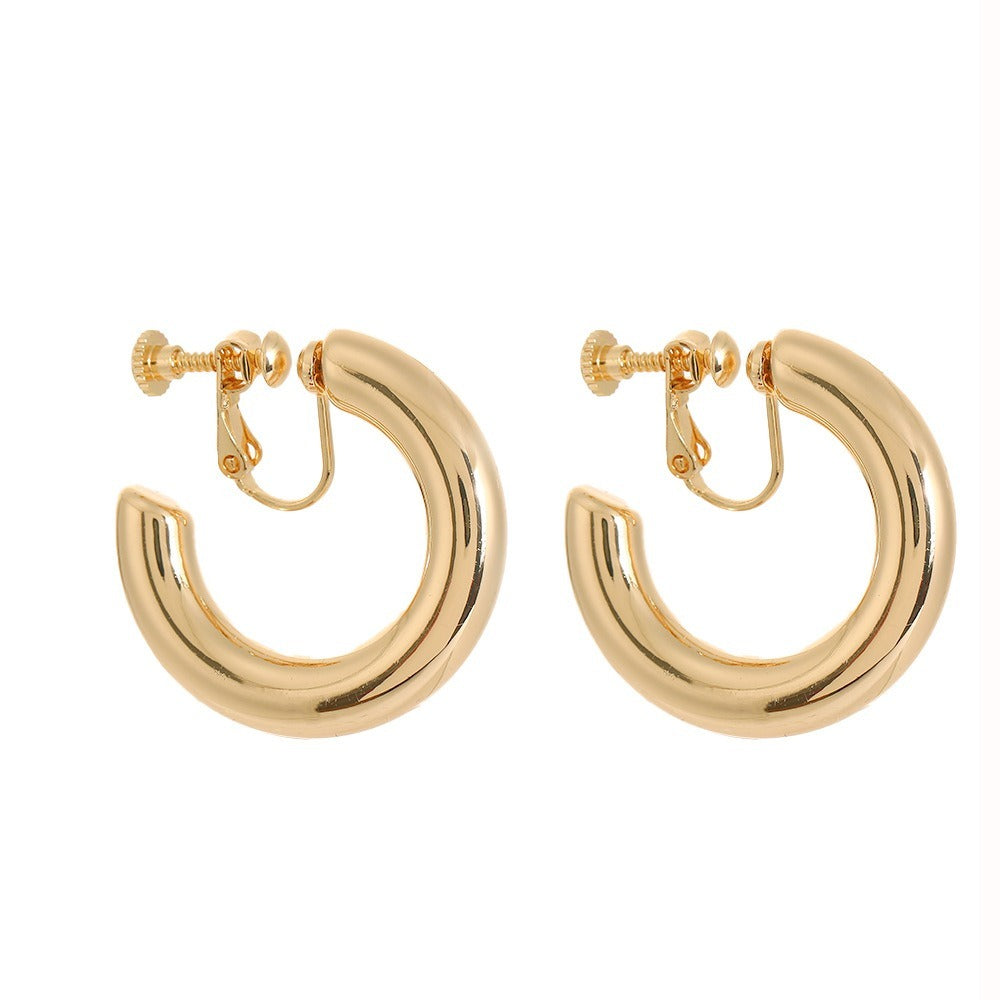 Boucles D'oreilles Clips Créoles Dorées