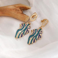 Boucles D'oreilles Clips Feuilles Pendantes