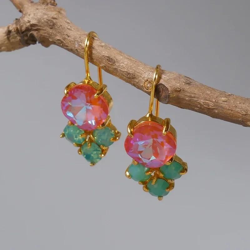 Boucles D'oreilles Originales Rose et Bleu