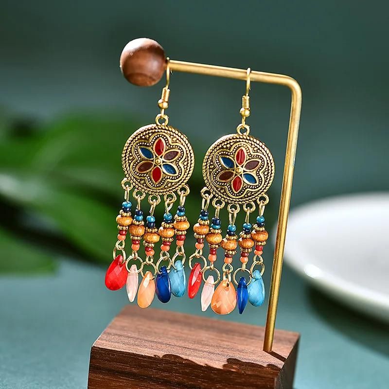 Boucles D'oreilles Originales Style Attrape Rêve Image