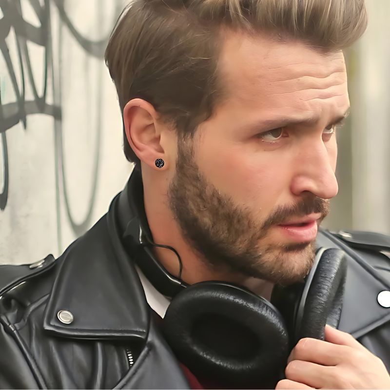 Boucle D'oreille Aimant Homme Simple et Tendance attaché à l'oreille d'un homme 