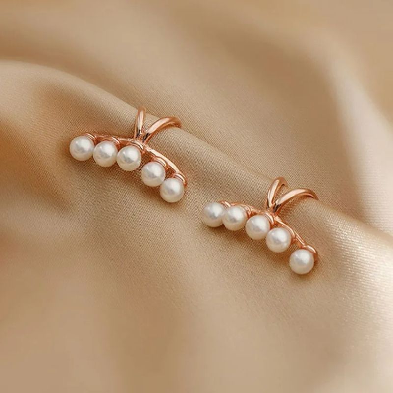 Ear Cuff 5 Perles Blanches
