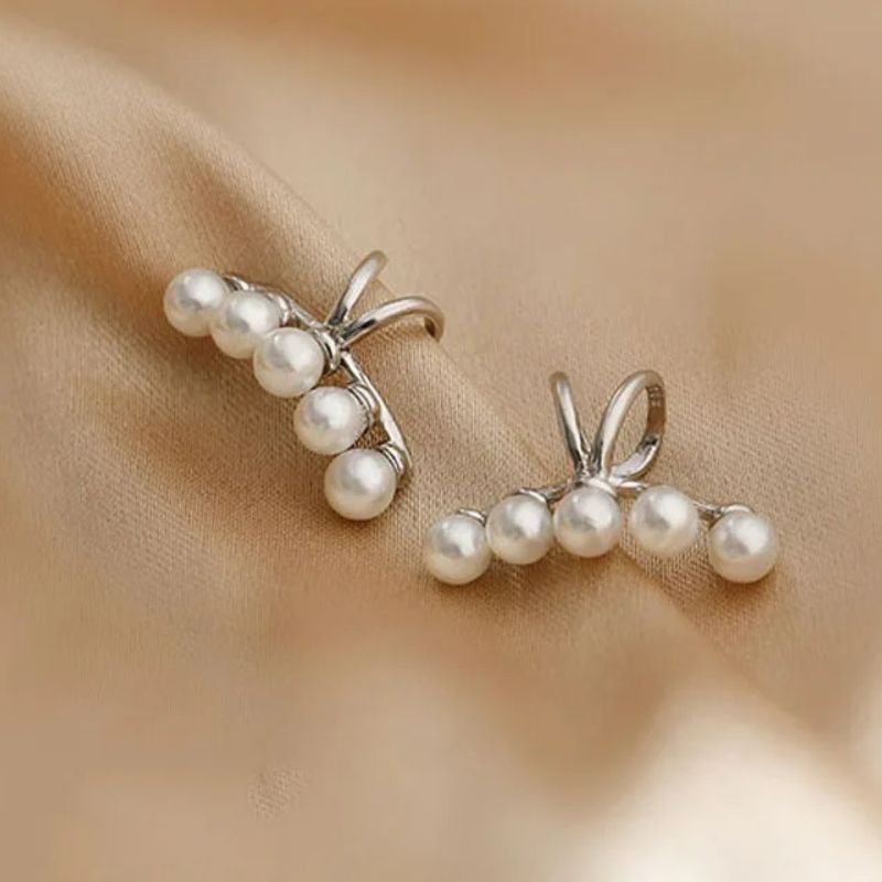 Ear Cuff 5 Perles Blanches