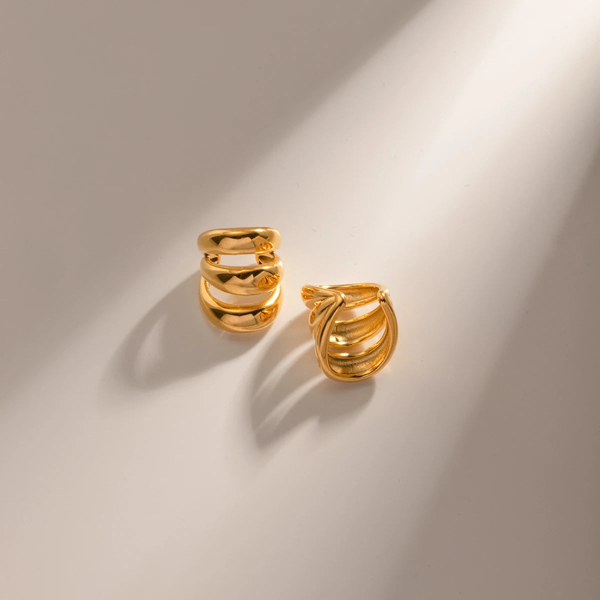 Ear cuff Acier Inoxydable Doré Triple