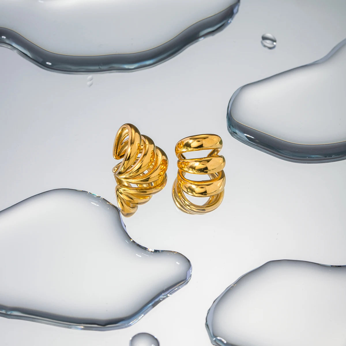 Ear cuff Acier Inoxydable Doré Triple