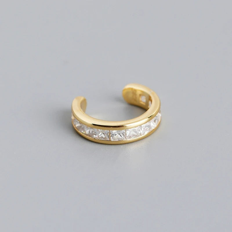 Ear Cuff En Argent Doré Et Pierres Zircon