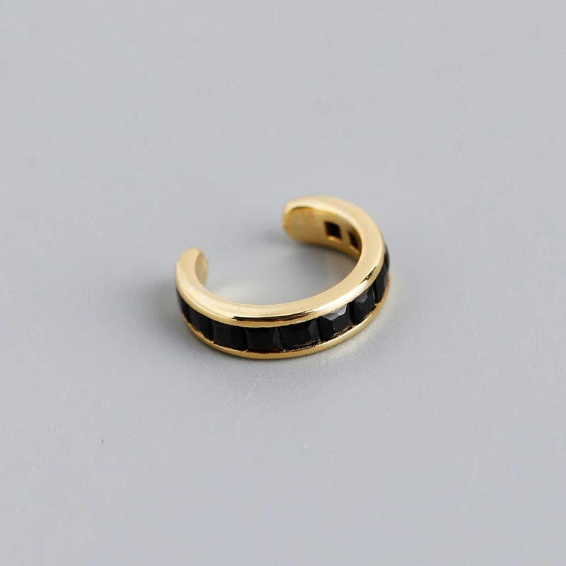 Ear Cuff En Argent Doré Et Pierres Zircon