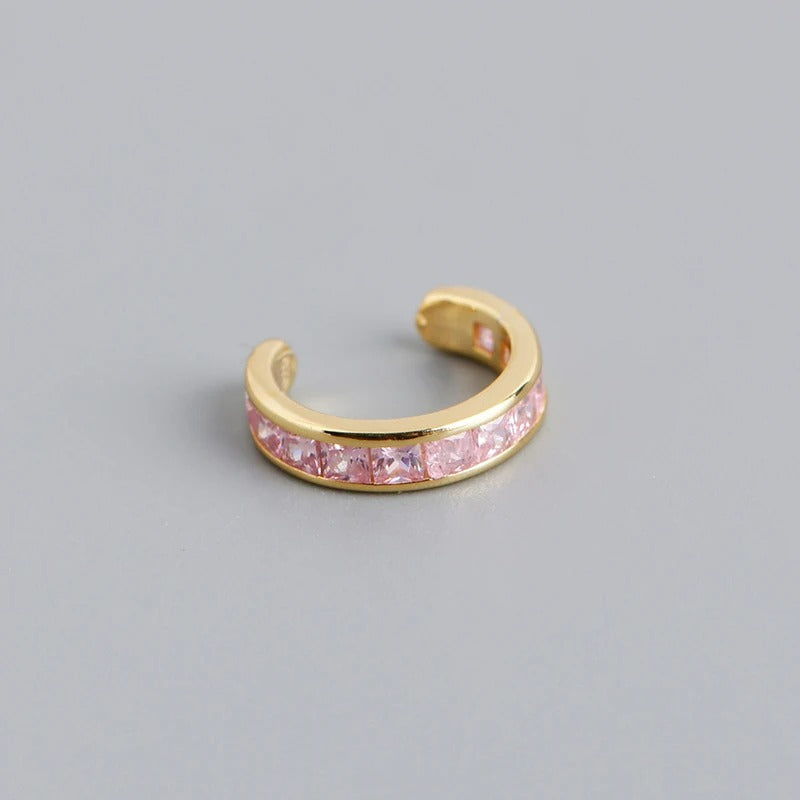 Ear Cuff En Argent Doré Et Pierres Zircon