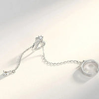 Ear Cuff Chaîne En Argent Et Zircon