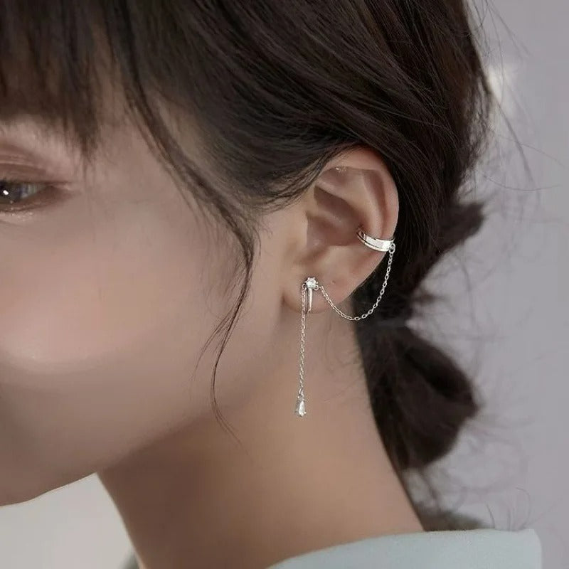 Ear Cuff Chaîne En Argent Et Zircon