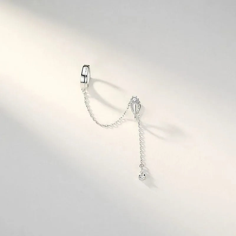 Ear Cuff Chaîne En Argent Et Zircon