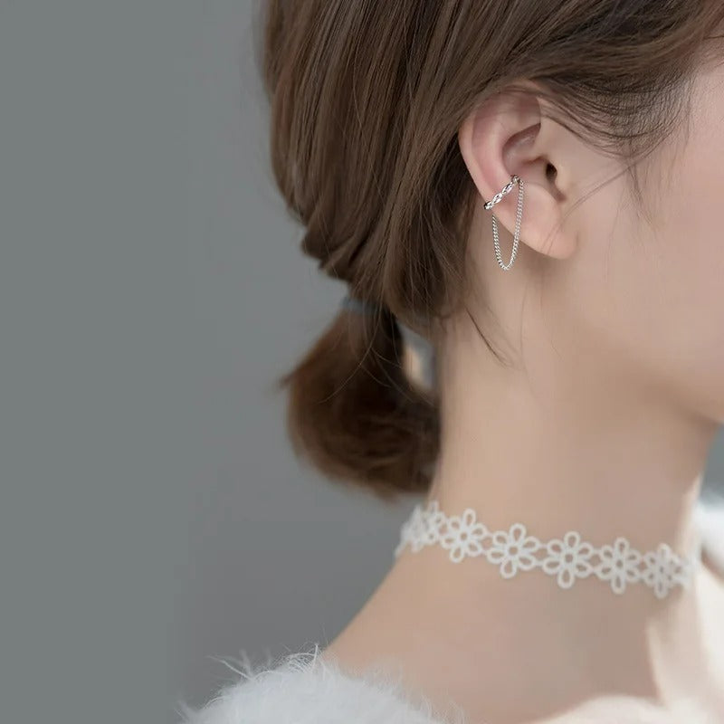 Ear Cuff  Chaîne Élégance En Argent