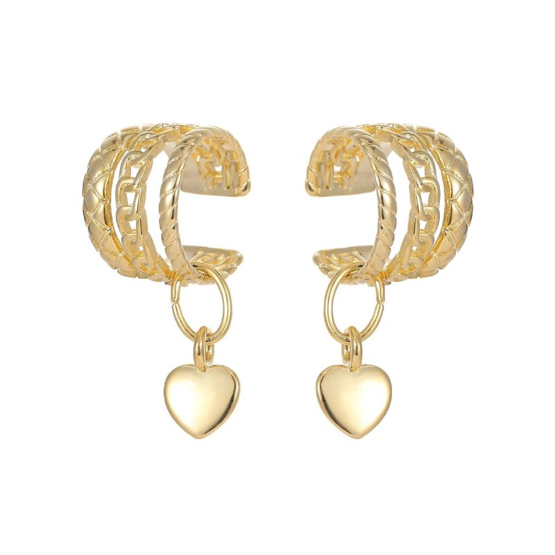Ear Cuff Doré Grelot Cœur