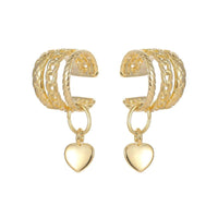 Ear Cuff Doré Grelot Cœur