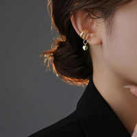 Ear Cuff Doré Grelot Cœur