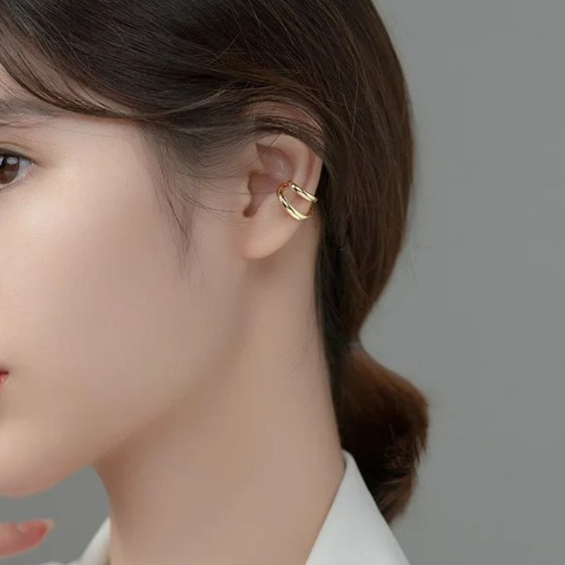 Ear Cuff Double Anneau En Argent