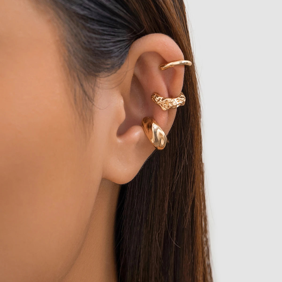 Ear cuff Ensemble 3 Pièces Dorées