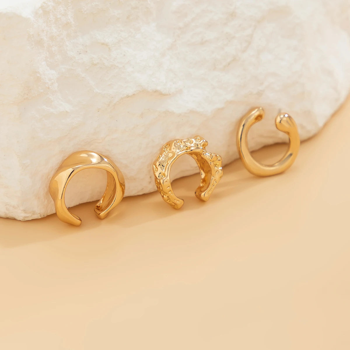 Ear cuff Ensemble 3 Pièces Dorées