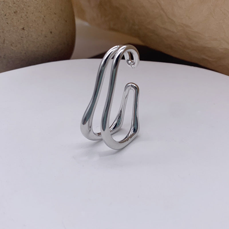 ear cuff femme double doré moderne