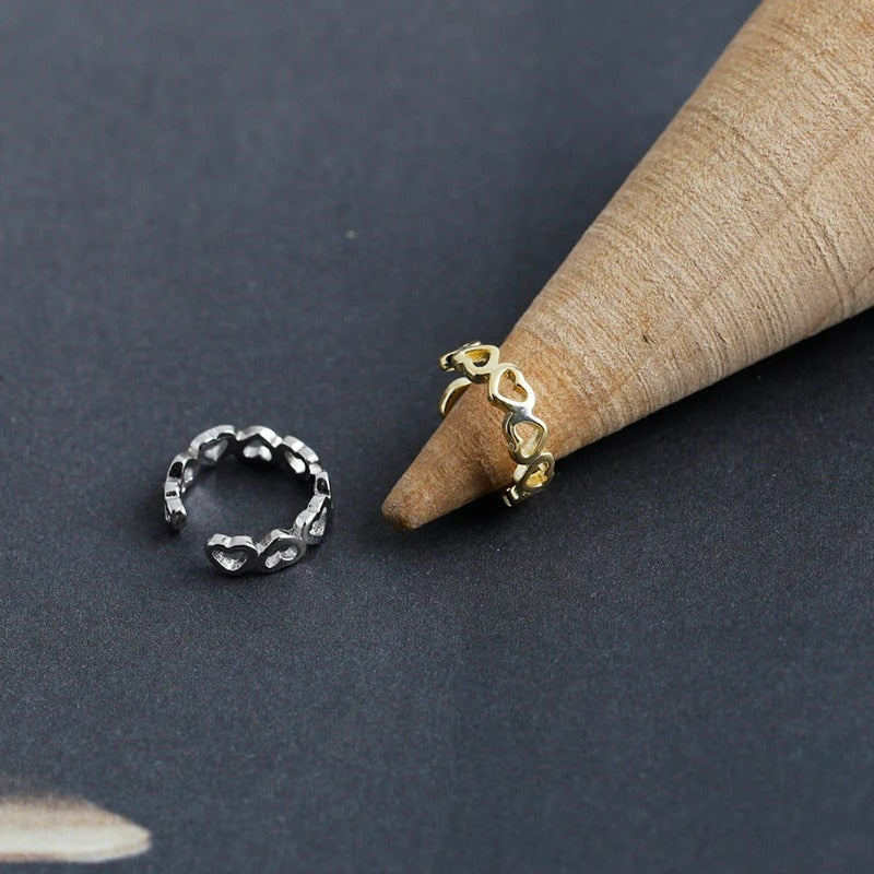 Earcuff Cœurs Entrelacés - Argent