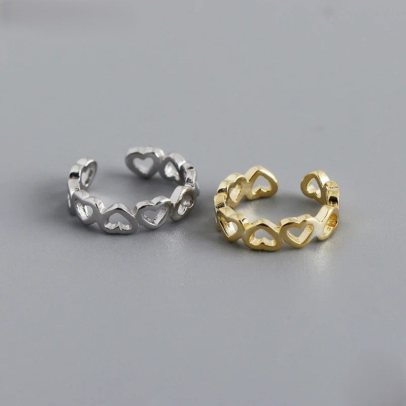 Earcuff Cœurs Entrelacés - Argent