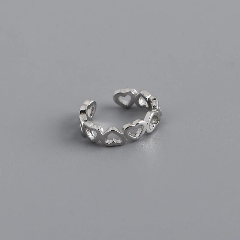 Earcuff Cœurs Entrelacés - Argent