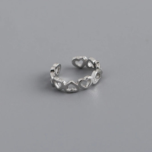 Earcuff Cœurs Entrelacés - Argent