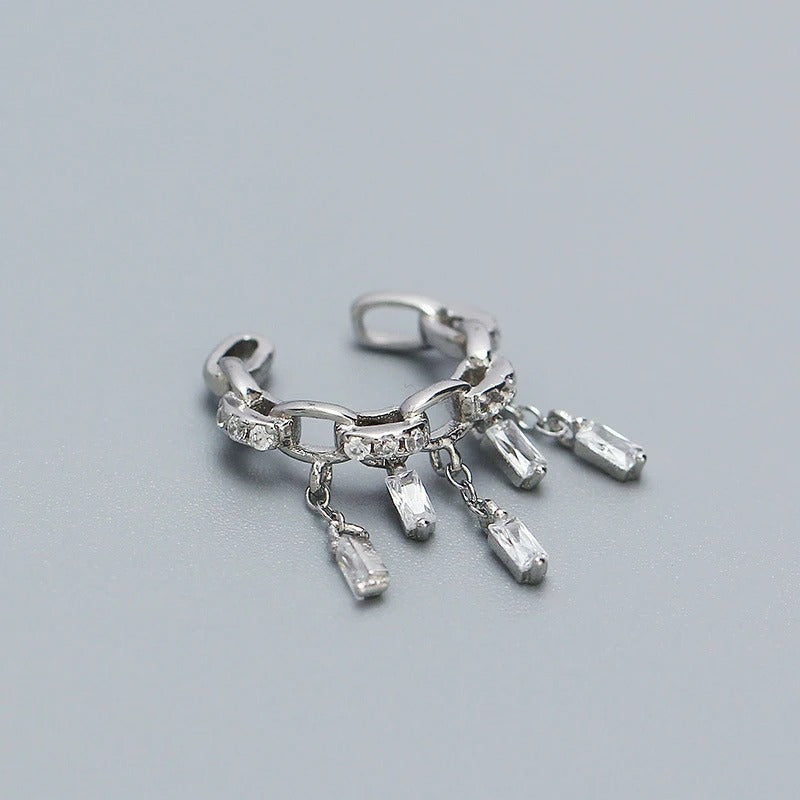 Earcuff Couronne Étincelante - Argent Et Zircon