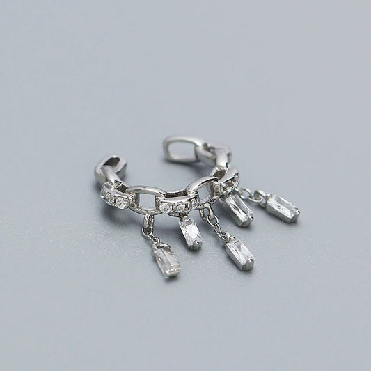 Earcuff Couronne Étincelante - Argent Et Zircon