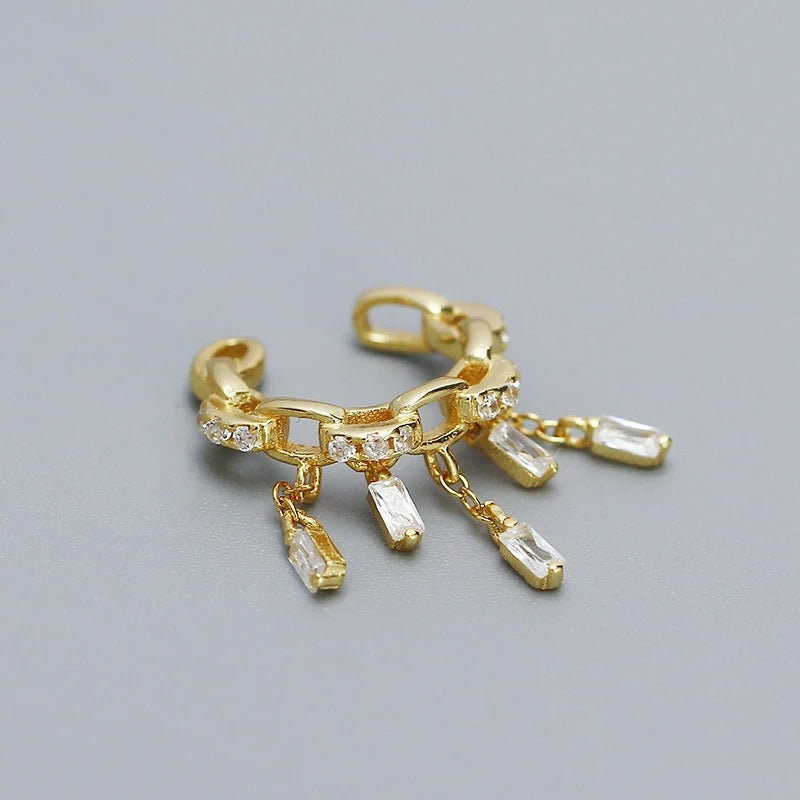 Earcuff Couronne Étincelante - Argent Et Zircon