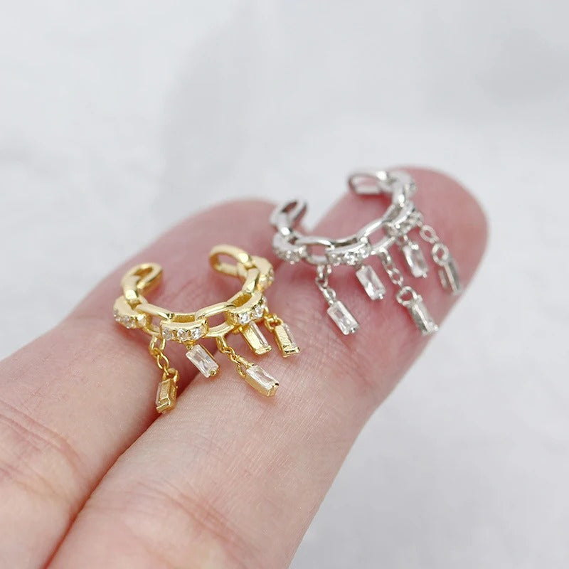 Earcuff Couronne Étincelante - Argent Et Zircon