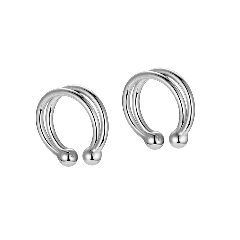 Earcuff Double Ligne Minimal - Argent