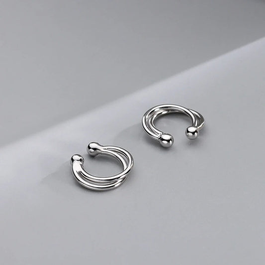 Earcuff Double Ligne Minimal - Argent