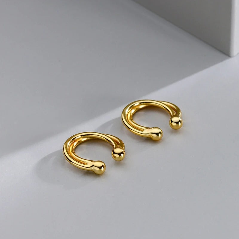 Earcuff Double Ligne Minimal - Argent