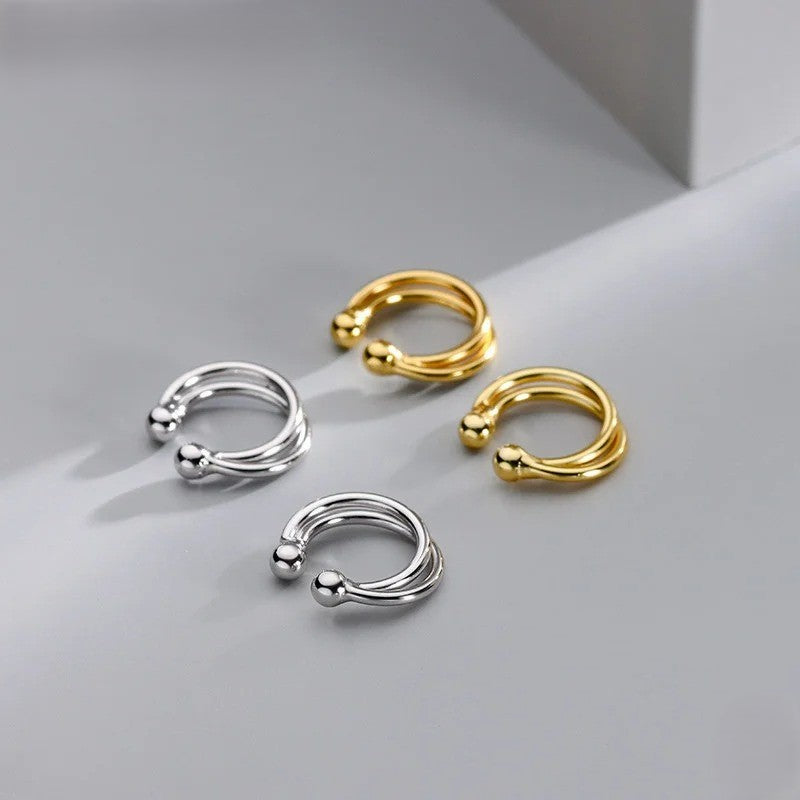 Earcuff Double Ligne Minimal - Argent