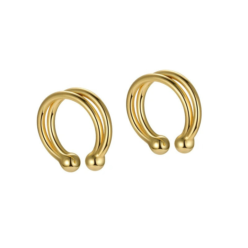 Earcuff Double Ligne Minimal - Argent